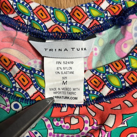 Trina Turk Long Sleeve Crewneck Swim Tee Shirt - Picture 2 of 8